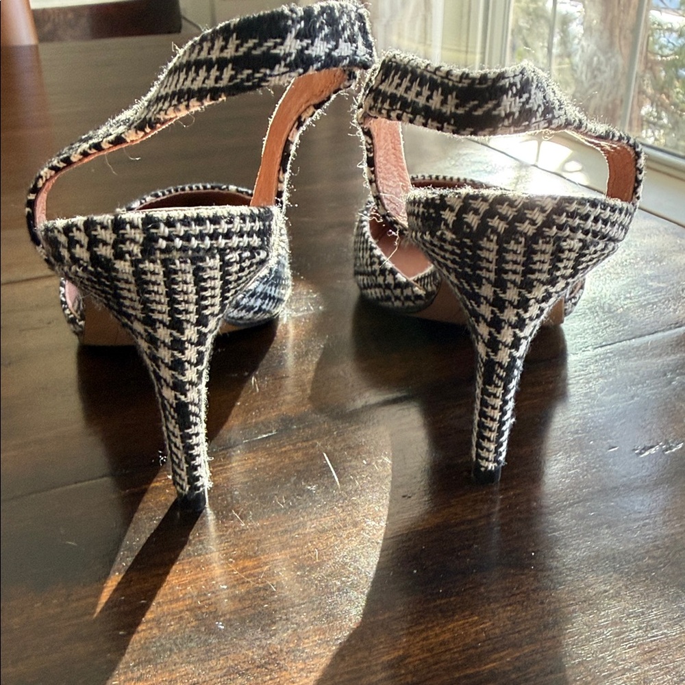 Anthropologie/Matiko Darla Plaid Slingback Heels, Sz US 8.5 / EU 39, NWOT - Picture 4 of 6